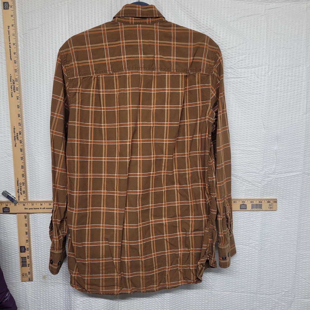 Timberland‎ Mens Plaid Button Down Shirt Brown Orange Long Sleeve Size Small